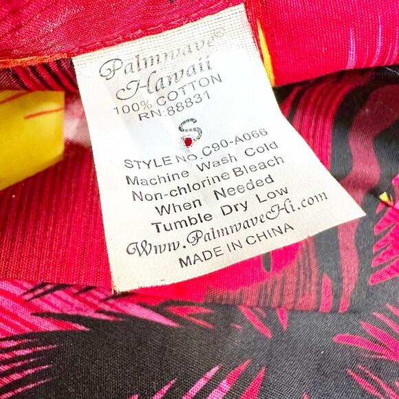 Palmwave Hawaii 100% Cotton Button Down Shirt Short Sleeve Size Small - Picture 6 of 7